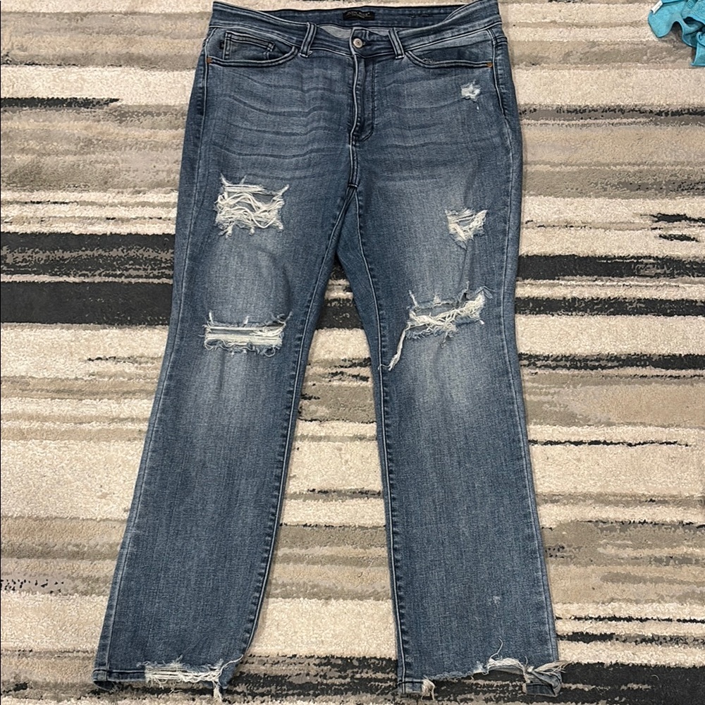 Distressed Blue Jeans- plus size